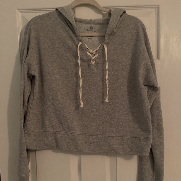 Juniors SO Crop Hoodie in Gray Size Medium - Picture 1 of 3